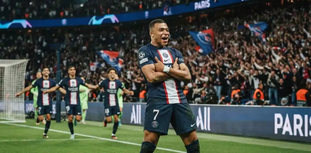 Football player celebrating after scoring a winning goal