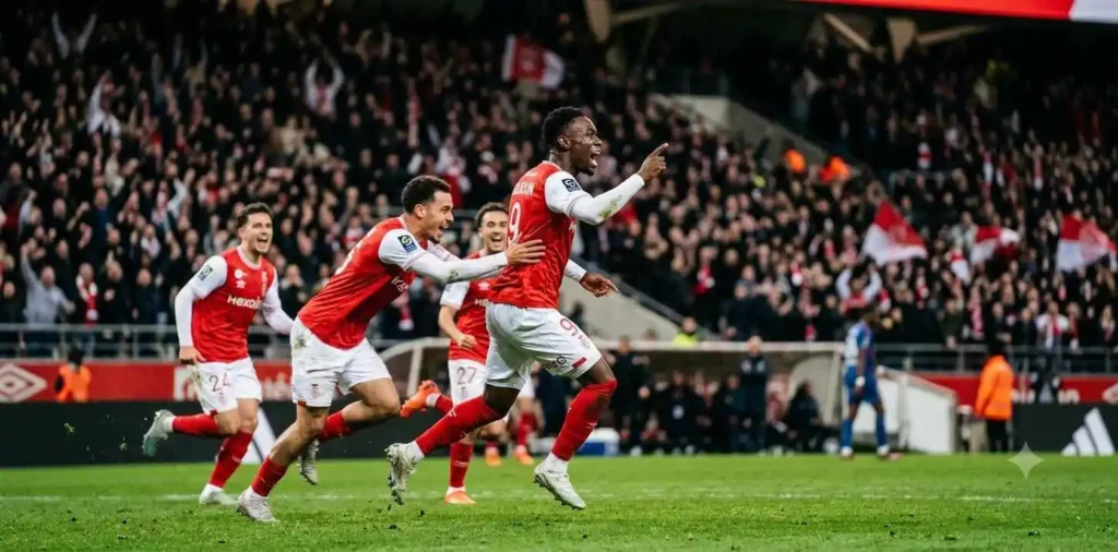 Football player celebrating after scoring a goal