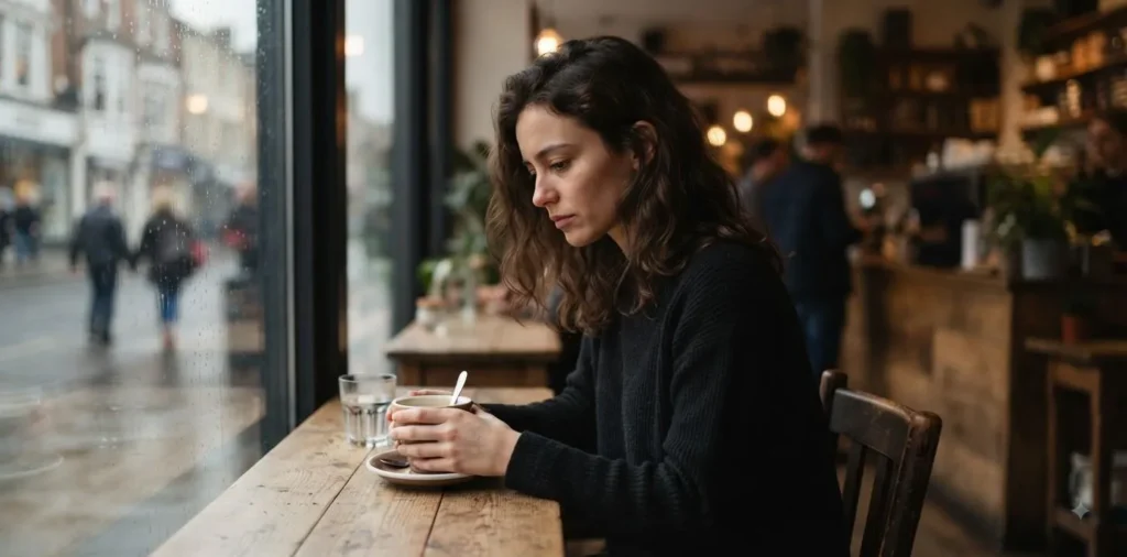 Person sitting alone feeling emotionally disappointed