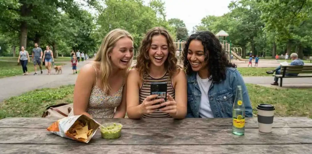 Friends enjoying a simple final summer outing