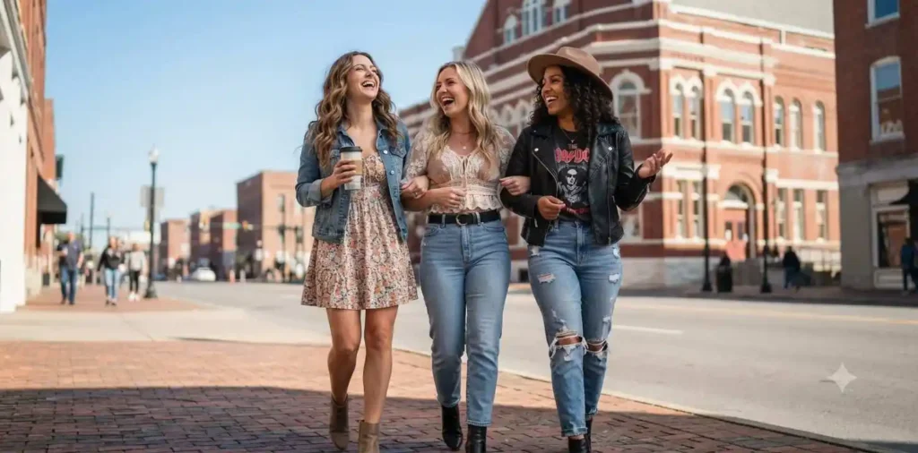 Friends exploring downtown Nashville
