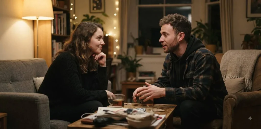 Couple having an honest conversation at home