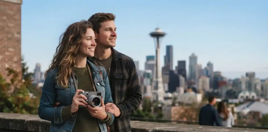Person enjoying Space Needle view